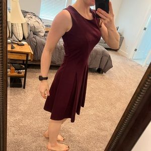 Burgundy A Line skirt dress from Anthropologie